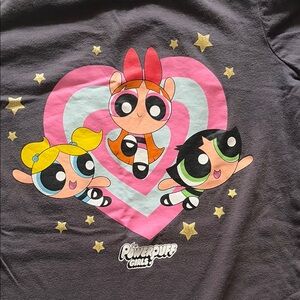 The Powerpuff Girls Graphic Tee - Gray with Pink Heart Sale 3 for $20
